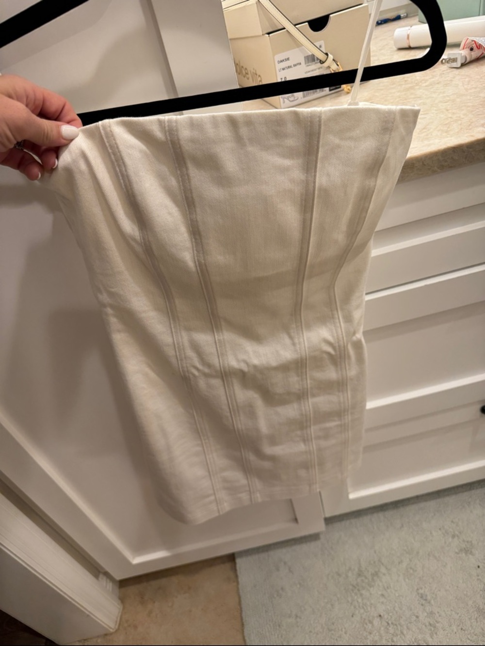 Alice + Olivia white Strapless Mini Dress